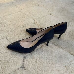 Karl Lagerfeld Quilted Navy Pumps